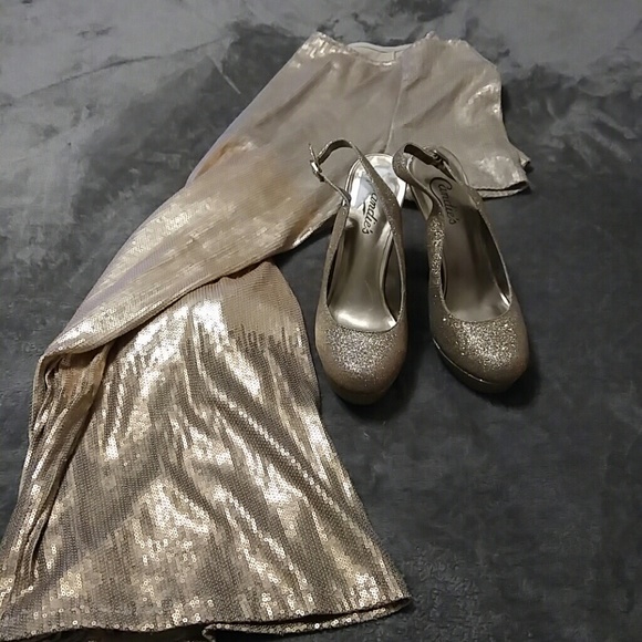 *HP* Free People rose gold Drenched in Sequins - Picture 7 of 8